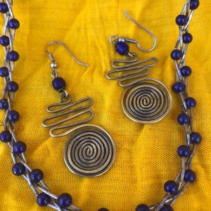 Deep Cobalt Necklace And Earring Set